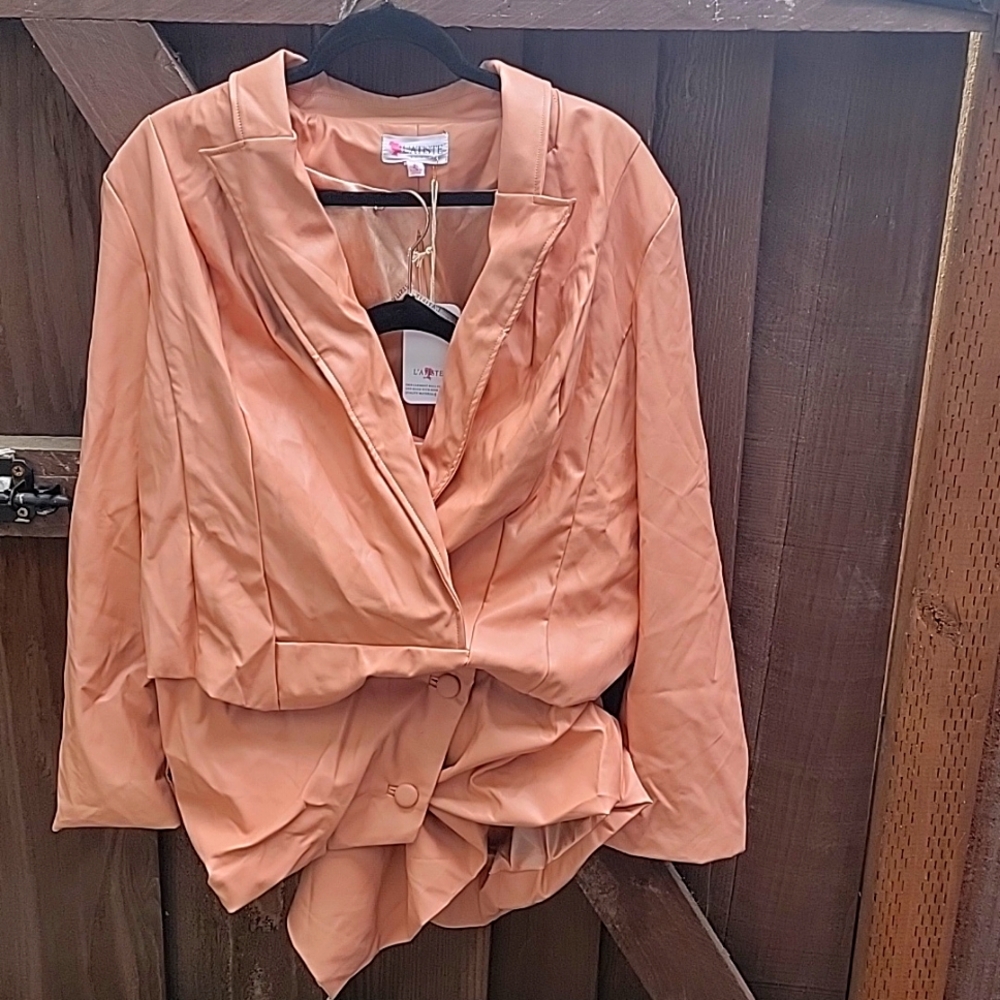 By L’atiste 2Piece Faux Leather Skirt& Jacket Set